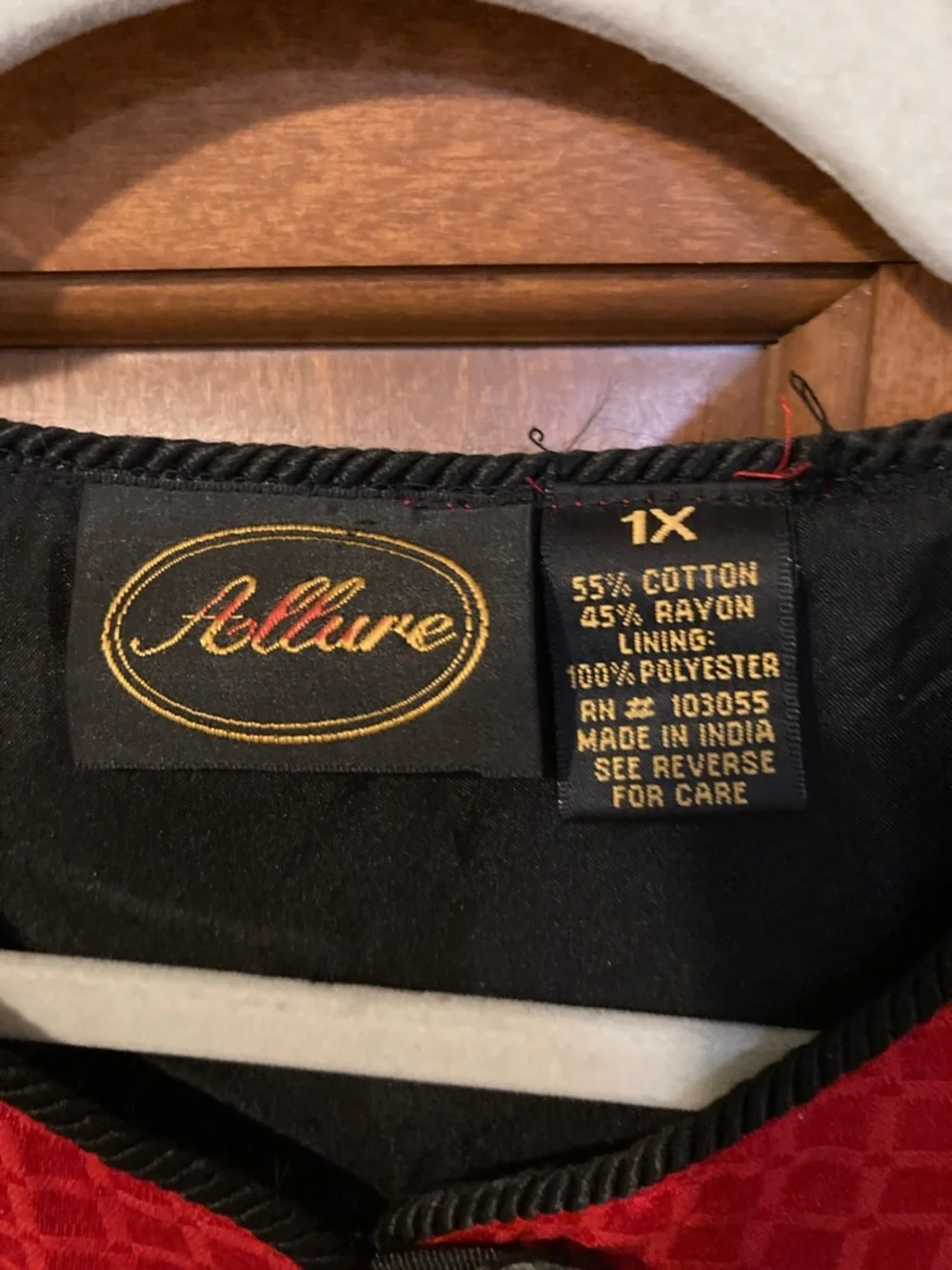 Allure Red Embroidered Open-Front Jacket - Picture 2 of 3